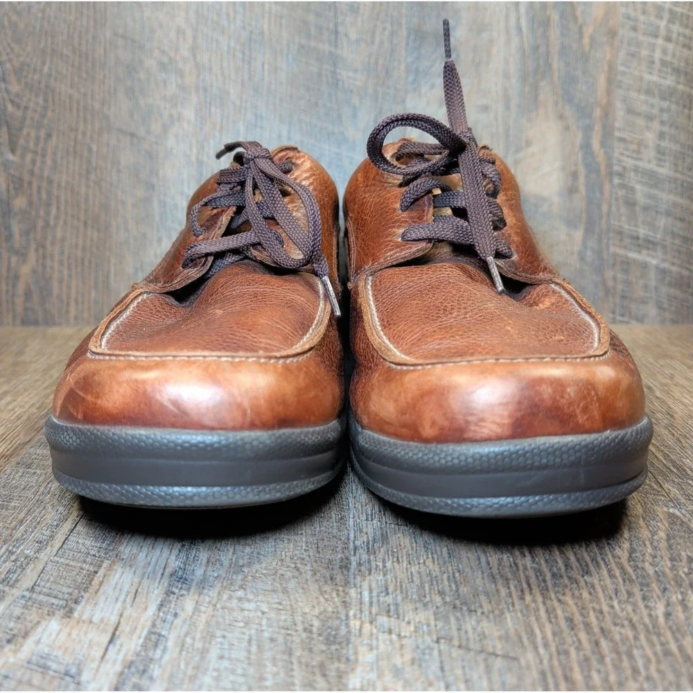 SAS Move On Leather Walking Comfort Shoes Brown Moc Toe Mens US 12 W Made in USA